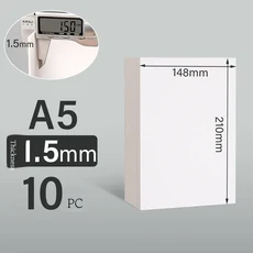 A3/A4/A5 흰색 두꺼운 크래프트 종이 하드 골판지 5/10pcs Diy Handmake 카드 공예 만들기 마분지 백업 보, 1)White A5 1.5mm 10Pcs
