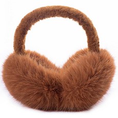 ZMUBB 여성용 남성용 겨울 귀마개 - 접이식 퍼지 귀마개 인조 모피 이어 워머 추운 날을 위한 완벽한 이어 커버 라이트 블루 136055, 캐러멜