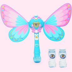 閃耀夢幻音樂電動泡泡魔仙棒 玩具 會唱歌 燈光 夏日海邊玩沙戲水, 1個, 蝴蝶翅膀〈天空藍〉