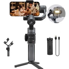 ZHIYUN 휴대폰짐벌 스테빌라이저 스마트폰짐벌 카메라짐벌 지윤 스무스 5S 스마트폰 짐벌 스태빌라이저 3축 아이폰 안드로이드용 필 라이트 내장 브이로그 비디오 라이브 스트림, ZHIYUN 휴대폰짐벌 스테빌라이저 스마트폰짐벌 카메라