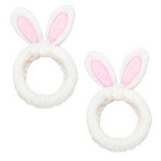 허니잼 토깽이 세안밴드 2P 세트 욕실 잠옷 세수 머리띠 인테리어 소품, 2개, 아이보리