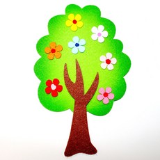 꽃나무 펠트 환경꾸미기 만들기재료, 1개, 칼라