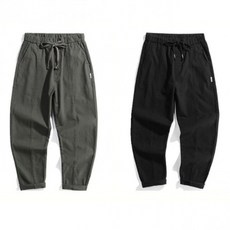 남성 2색 조거 팬츠 편안 롤업 트레이닝 - 스타일리쉬 일상복