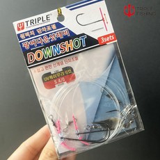 트리플 광어 다운샷채비 면사 원터치 단차조절 광어채비, 1세트, 3개입