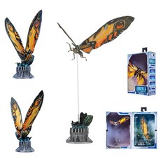 고질라 영화 로단 모트라 액션 피규어 소장 모델 몬스터 조인트 움직일 공룡 선물, 1. Mothra / A. with box, 1개