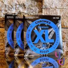 D'Addario 12-52 爵士吉他弦 鍍鉻平滑弦 電吉他弦 爵士藍調, 1個, ECG25 12-52