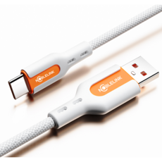 [노블링크] C타입 케이블 USB A to C 60W 초고속충전 | 갤럭시 아이폰 최적화, 1개, 오렌지, 2m