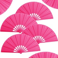 부츠 온 더 그라운드 팬 대형 홀로그램 접이식 핸드 라인 댄스용 박수 레이저 색상 고정 공예 파티 댄스 애호가 선물 (로즈 레드 플라스틱 팬 리브 4개)