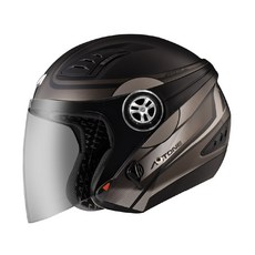 ASTONE DJ10A OO30 彩繪 3/4 半罩式安全帽 雙鏡片 輕量舒適, 平光黑/黑銀