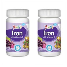 Yum-V's Iron 얌브이스 키즈 아이언 비타민C 어린이 철분제 60젤리 2팩, 60정