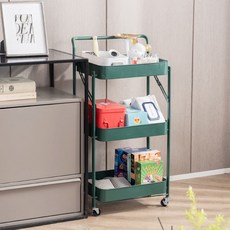 부하우스 3단 접이식 트롤리 1세트, 그린