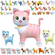 바퀴달린 동물 은박풍선 고양이 공룡 어린이날 풍선 알록달록 매력적 생일파티 돌잔치 학예회 놀이공원, 1개, 블루코끼리
