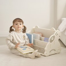 베네베네 리틀 퍼피 유아 아기 미니 전면책장 정리함 + 보드 + 양면형 + 태블릿 거치, 3단, 화이트