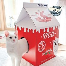 조립식 고양이 스크래쳐 우유상자 캣하우스 고양이하우스 고양이골판지하우스, 없음, 상세설명 참조, 없음