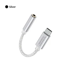 JCALLY JM12 디지털 오디오 어댑터 Hi-Fi 디코더 Type-C ~ 3.5mm DAC 칩 KT02H20 이어폰 32 비트/384KH DS, 01 Silver