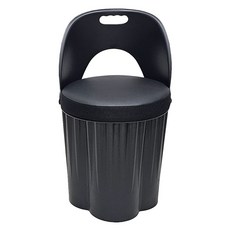 천하퍼니처 국내생산 수납 스툴의자 고깃집 옷보관 깡통의자 바디 블랙, 블랙/블랙, 1개