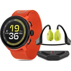 SUUNTO 순토 Run 스포츠 시계 러닝 GPS 오렌지 텍스타일 스트랩 포함 윙 오픈 이어 골전도 블루투스 헤드폰 충전 스탠드 라임 203199, SUUNTO 순토 Run 스포츠 시계 러닝 GPS 오렌