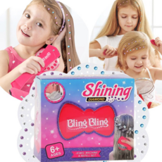 파티룩 완성! 추가 증량 헤어 스티커 보석 머리 꾸미기 DIY 대용량, 1개의 드릴 + 12개 [180개의 다이아몬드], 1개