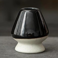 말차 차전 거치대 세라믹제 차전 스탠드 일본 전통 말차 세트용 액세서리 (흑백)