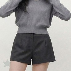 기모 안감 핀턱 슬랙스 반바지 여성 봄가을 데일리 하의 캐주얼 숏팬츠 코디