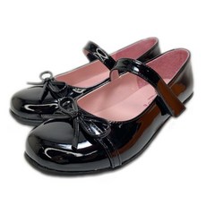 KING CHILDREN UNITOINT 漆皮蝴蝶結兒童皮鞋 魔鬼氈 學生鞋