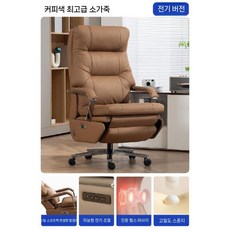 리클라이너 등받이 전동 합금 알루미늄 매뉴얼 양방향 팔걸이 연결된 가구 소파 사무용 발, 고정 난간, 알루미늄발, 6. 브라운-소가죽-전동형