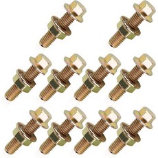 10개 세트 배기 매니폴드 볼트 육각 플랜지 너트 나사 미끄럼 방지 고정장치 탄소강 방청 자동차 수리 부속품 대부분의 차량 개조용 범용 골드