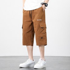 LARGE STORE 潮流七分大口袋工裝男褲 工作褲 休閒長褲 多口袋褲 大尺寸