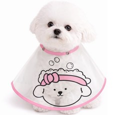 로로포우 강아지 세안보 미용 커트보, 1개, 핑크