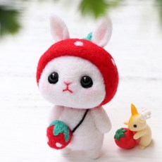 치프몰 양모펠트 DIY 패키지 세트, 100_딸기 토끼, 1개
