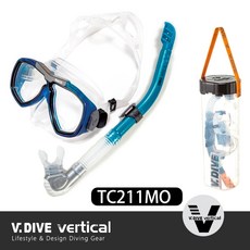 游龍潛水 V.DIVE TC211 專業潛水 浮潛 深潛 面鏡 呼吸管 套裝組合(送收納提桶), TC211 MO 迷彩藍