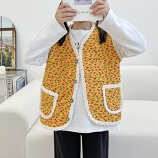 [1000장판매] 촌캉스 아동 꽃조끼 누빔조끼 김장조끼