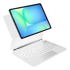 갤럭시탭 S6 라이트 lite 10.4 호환 매직 블루투스 키보드 케이스 p610 p615 한국어, 화이트, 1개