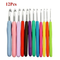 10/12/29/100Pcs 알루미늄 크로 셰 뜨개질 세트 스웨터 직조 도구 봉제 공예 바느질 바늘, 12pcs set, 1개