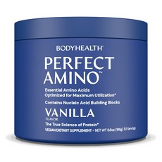 바디헬스 퍼펙트 아미노 파우더 - 운동 전후를 위한 BCAA 및 EAA 남성과 여성의 제지방 근육, Vanilla, 60 Servings (12.7 Ounce), 1개