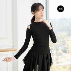 한국 무용 연습복 상의 블랙 반팔 성인 하의 심플 발레