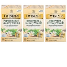 트와이닝 페퍼민트 & 크리미 바닐라 허벌 티, 2g, 20개입, 3개