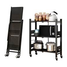 加厚免安裝摺疊置物架，多層收納，堅固耐用，免組裝設計，方便摺疊, 白色, 3層