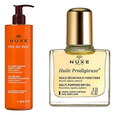 눅스 레브 드 미엘 페이스 앤 바디 울트라 리치 클렌징 젤 400ml + 윌 프로디쥬스 멀티 퍼포즈 드라이 오일 10ml, 1세트