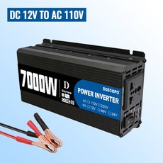 6000W-10000W 차량용 인버터 12V 24V에서 110V 60Hz 전압 변환기 가정용 태양광 발전기용 USB 충전기 포함 파워, [01] 12V To 110V(7000W)