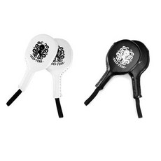 【神拳阿凱】DEEP FEAR 黑白兩色 乒乓拍 桌球拍 拍靶 雞腿靶 船槳 拳擊手靶 拳靶 拳擊 拳套, 黑色,真皮, 1個