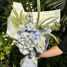 티류으스 모루꽃다발 만들기 키트 대형 취미 선물 패키지 공예 철사 핸드메이드 HY, 엔젤 페더 부케, 1개