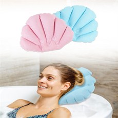 횽스 욕조 머리 에어쿠션 공기주입베개, 핑크