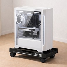 ROYAI ONE 조절형 이동식 컴퓨터 본체 받침대 데스크탑 받침대 PC받침대, 1개, 블랙