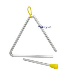 瀚悅樂器 三角鐵 6吋 7吋 8吋 ORFF奧福樂器 幼稚園 音樂課, 1個, 6吋 (附三角鐵棒及塑膠環)