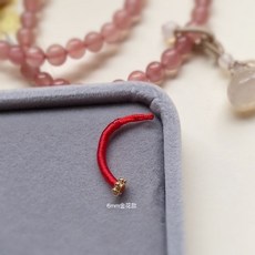 手工編織萬能扣繩手串，滴溜連接扣手鏈扣環，多功能攀岩登山配件, 6mm金花/紅繩線