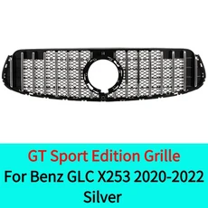 호환 2020-2022 메르세데스 벤츠 GLC X253 GLC200 GLC220 GLC350 GLC300 프론트 라디에이터 그릴 범퍼 그릴, 02 GT Silver