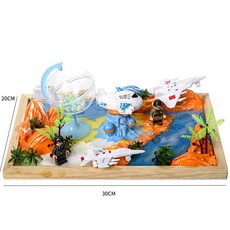 臺灣熱銷 新款微景觀 兒童手工diy材料包製作滴膠沙盤小夜燈場景男女孩玩具, 星際大戰【20*30大框 帶燈 帶滴膠】, 1個