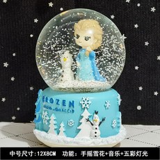 聖誕老人水晶球雪花音樂盒 兒童禮物, 聖誕A款8CM+手搖雪花+音樂+髮光,原包裝+免費代寫留言
