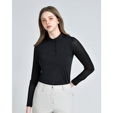 닥스골프 [] [PREMM] 블랙 메쉬 자카드 소매 하이브리드 티셔츠 DNTS5B431BK